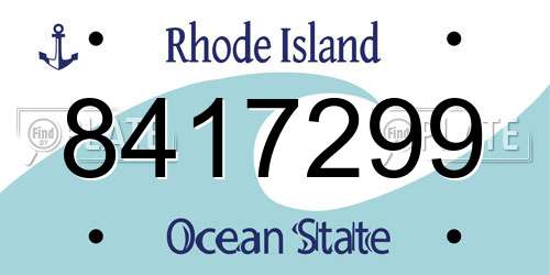 8417299 Rhode Island License Plate