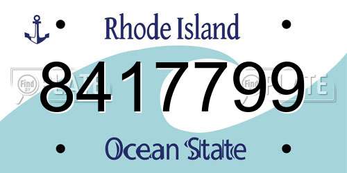 8417799 Rhode Island License Plate