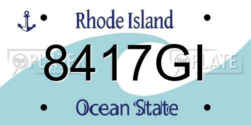 8417GI Rhode Island License Plate