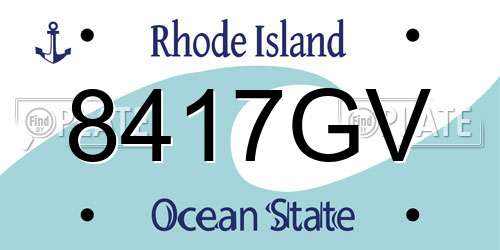 8417GV Rhode Island License Plate