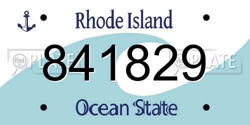 841829 Rhode Island License Plate