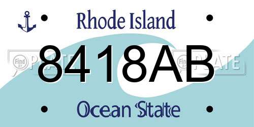 8418AB Rhode Island License Plate