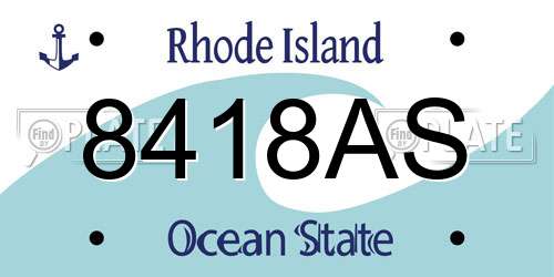 8418AS Rhode Island License Plate