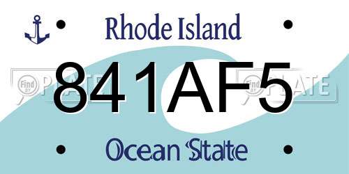 841AF5 Rhode Island License Plate