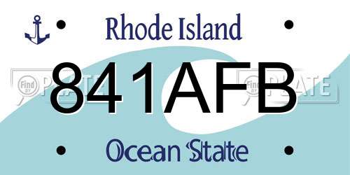 841AFB Rhode Island License Plate