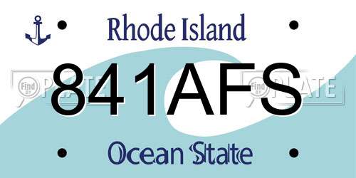 841AFS Rhode Island License Plate