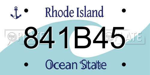 841B45 Rhode Island License Plate