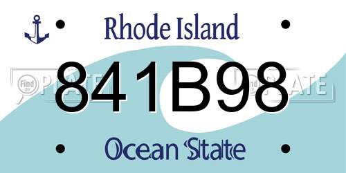 841B98 Rhode Island License Plate