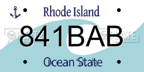 841BAB Rhode Island License Plate
