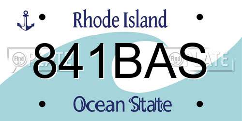 841BAS Rhode Island License Plate
