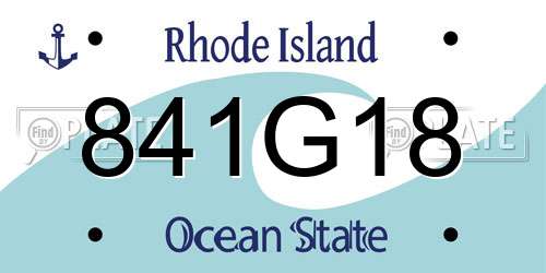 841G18 Rhode Island License Plate