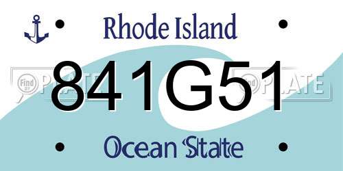 841G51 Rhode Island License Plate