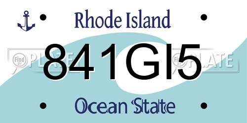 841GI5 Rhode Island License Plate
