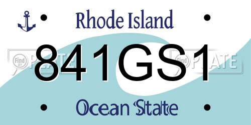 841GS1 Rhode Island License Plate