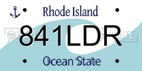 841LDR Rhode Island License Plate