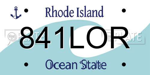 841LOR Rhode Island License Plate