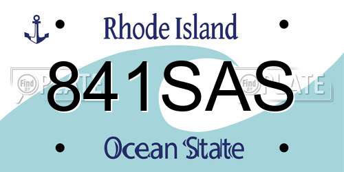 841SAS Rhode Island License Plate