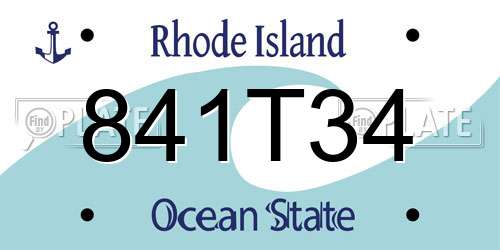 841T34 Rhode Island License Plate