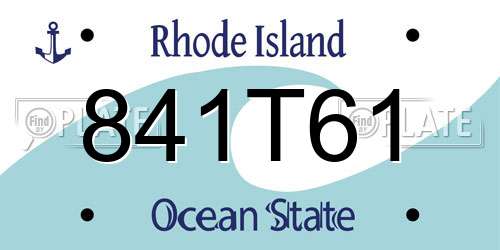 841T61 Rhode Island License Plate