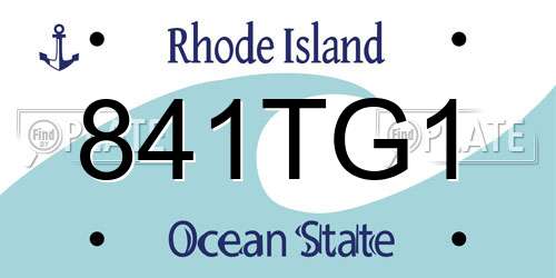 841TG1 Rhode Island License Plate