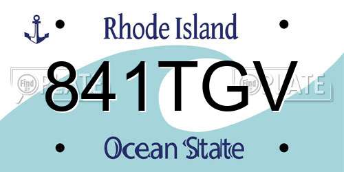 841TGV Rhode Island License Plate