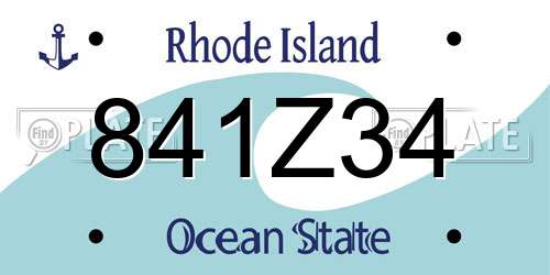 841Z34 Rhode Island License Plate