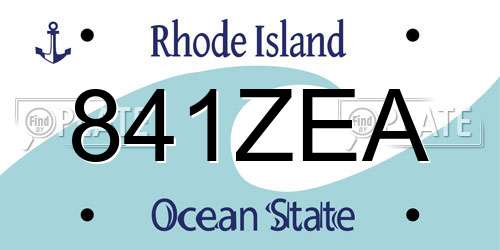 841ZEA Rhode Island License Plate