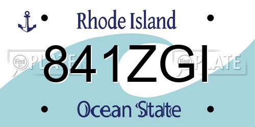 841ZGI Rhode Island License Plate