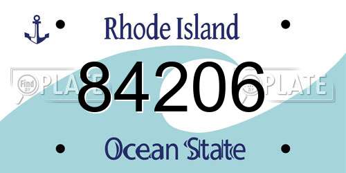 84206 Rhode Island License Plate