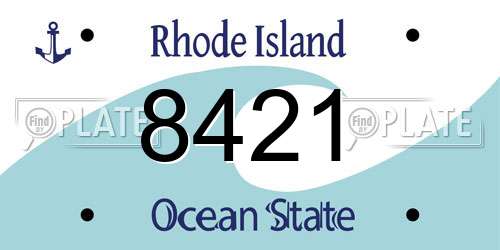 8421 Rhode Island License Plate