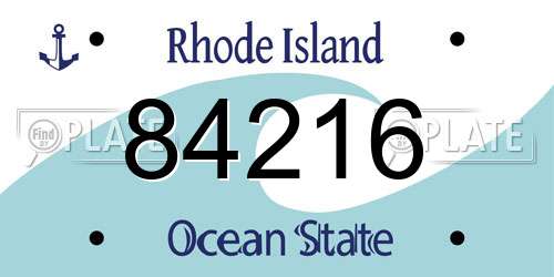 84216 Rhode Island License Plate