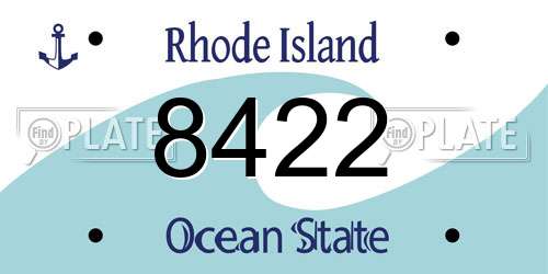 8422 Rhode Island License Plate