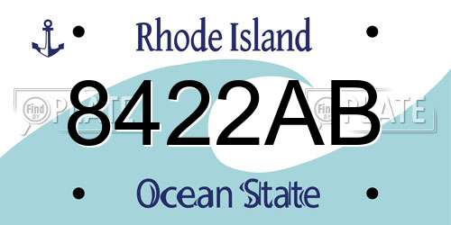 8422AB Rhode Island License Plate