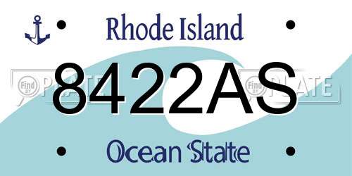 8422AS Rhode Island License Plate