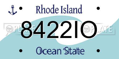 8422IO Rhode Island License Plate