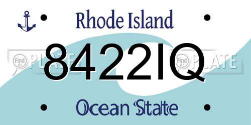 8422IQ Rhode Island License Plate