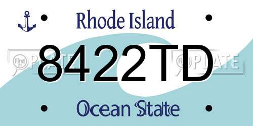 8422TD Rhode Island License Plate