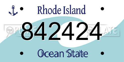 842424 Rhode Island License Plate