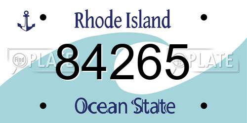 84265 Rhode Island License Plate