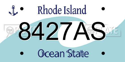 8427AS Rhode Island License Plate