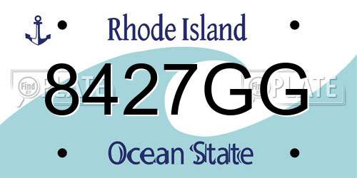 8427GG Rhode Island License Plate