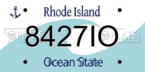 8427IO Rhode Island License Plate