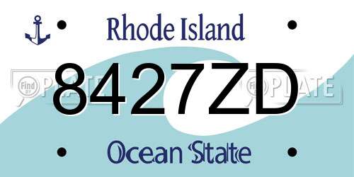 8427ZD Rhode Island License Plate