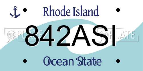 842ASI Rhode Island License Plate