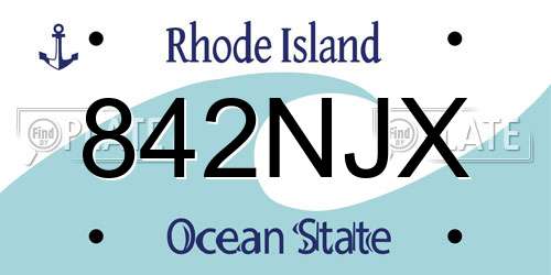842NJX Rhode Island License Plate