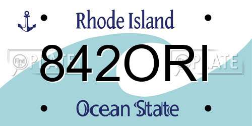 842ORI Rhode Island License Plate