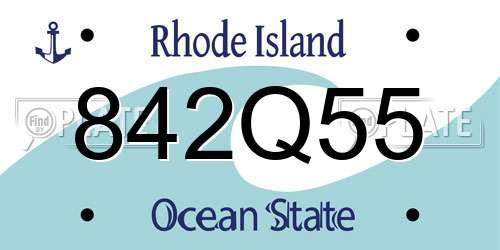 842Q55 Rhode Island License Plate