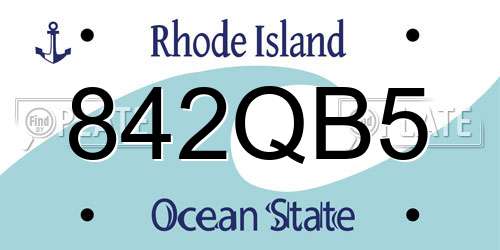 842QB5 Rhode Island License Plate