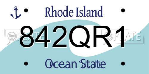 842QR1 Rhode Island License Plate