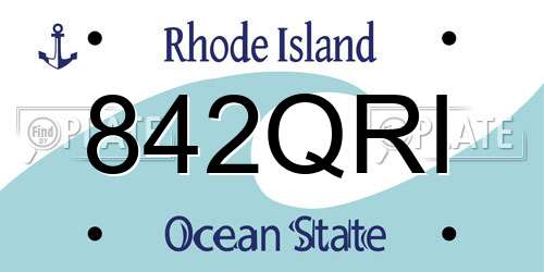 842QRI Rhode Island License Plate